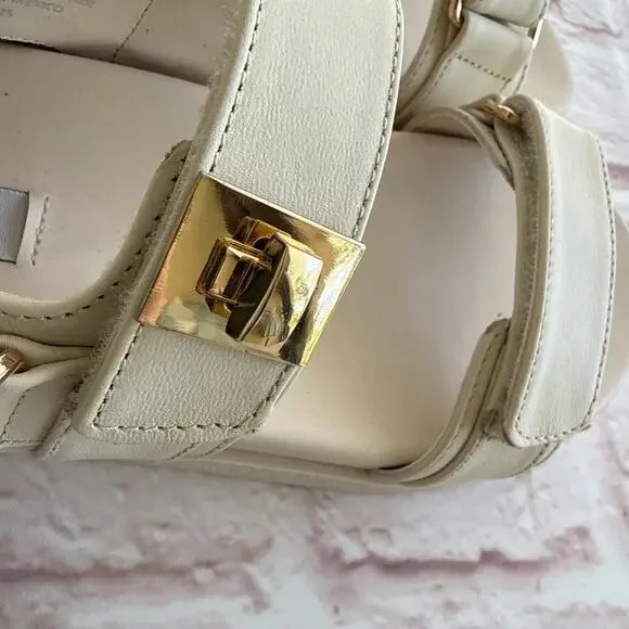 Steve Madden Leather Mona Platform Cream Bone Sandals 9 NEW No Box - Picture 4 of 8